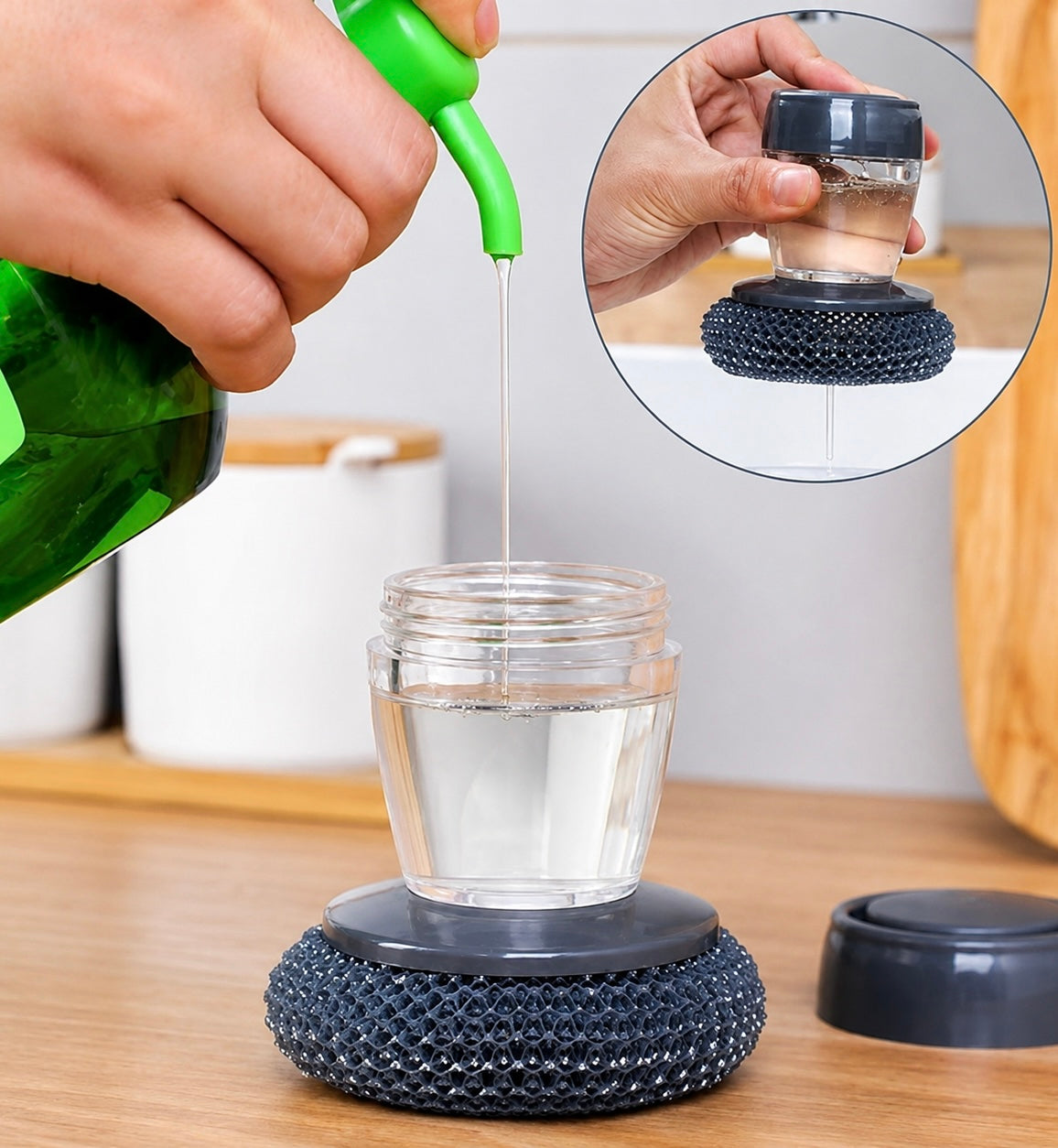 Premium Soap Dispensing Dish Scrubber Brush