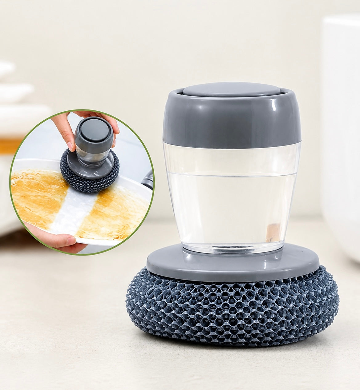 Premium Soap Dispensing Dish Scrubber Brush